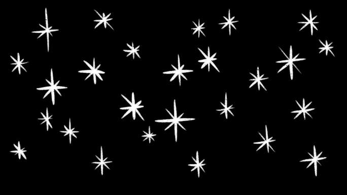 手绘星星黑白动画流光粒子唯美飘动光斑