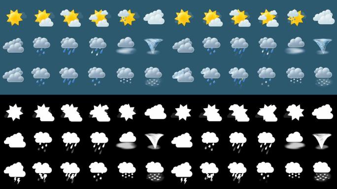 动画天气图标冰雹卡通
