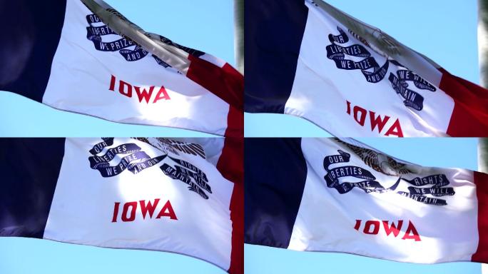 微风中飘扬的爱荷华州国旗