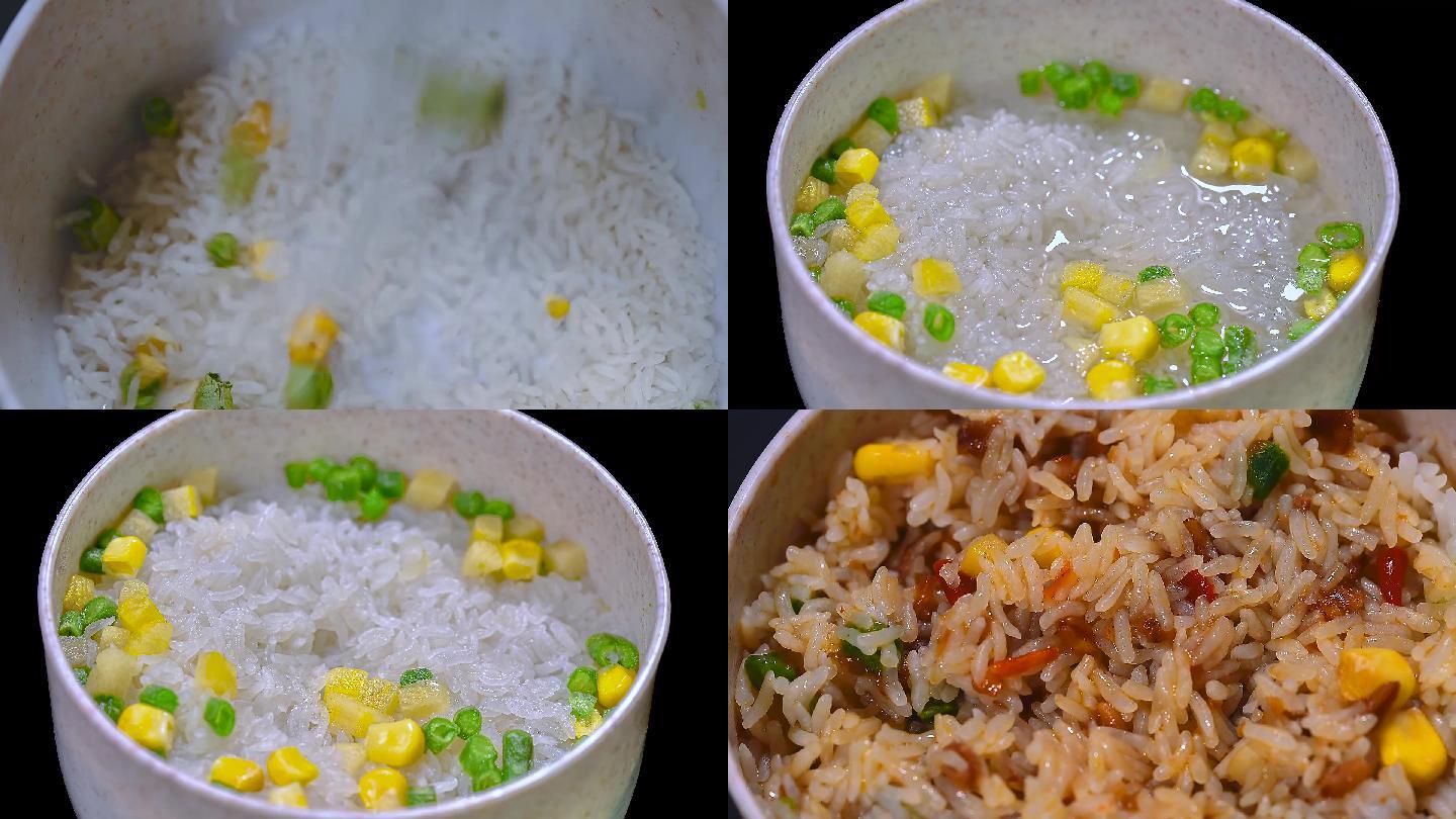 大米米饭拌饭视频素材