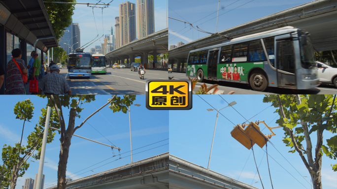 【4K】城市老式公交电车原创