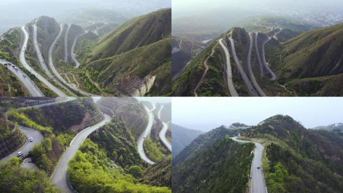 4k陕西临潼骊山环山公路航拍大景