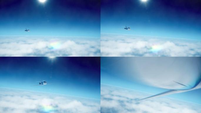 飞越云层的飞机
