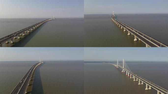 上海长江大桥4k航拍空镜