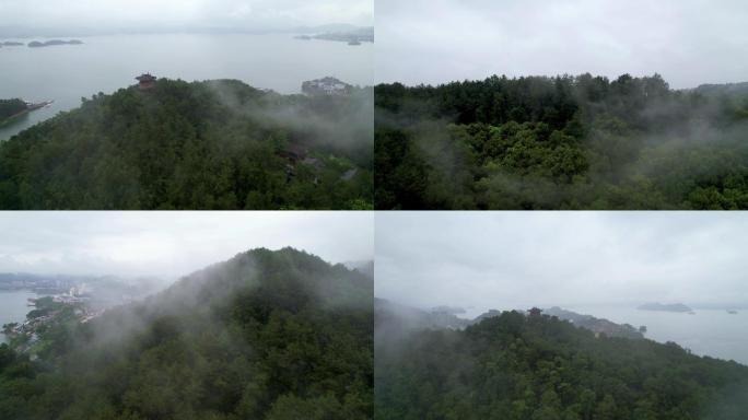 雾气缭绕航拍