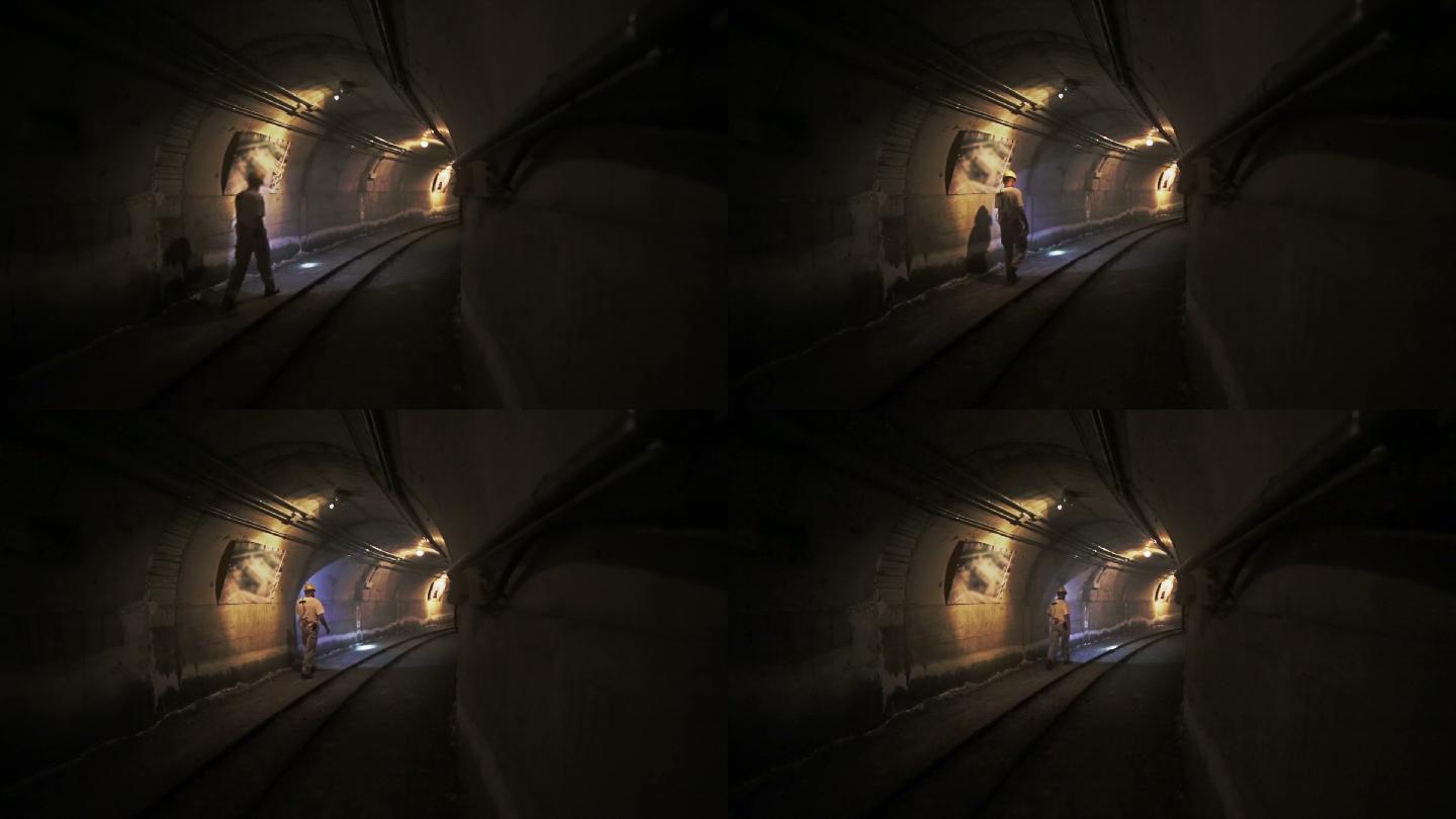 矿井地下隧道里的人