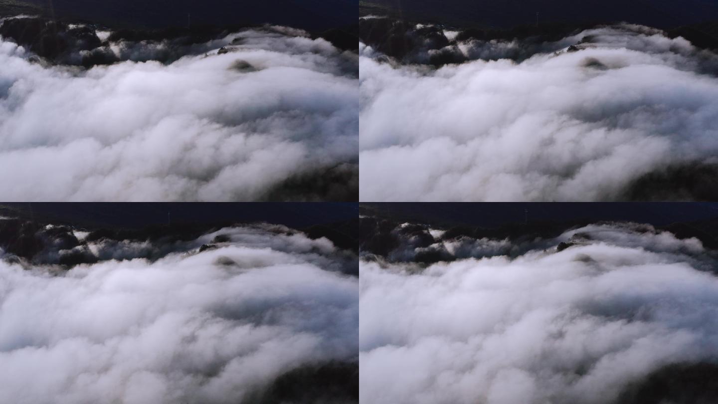 无人机视角下流动的云雾