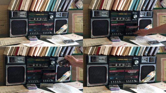 4k原创录音机磁带收录机70年代80年代