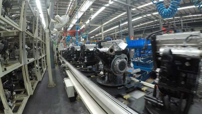流水线发动机生产工厂设备汽车现代制造业