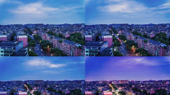 成都双楠居民区夜景延时摄影4K