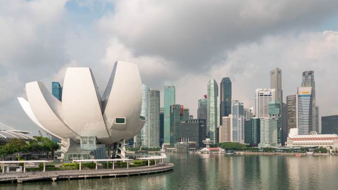 新加坡滨海湾现代建筑城市景观