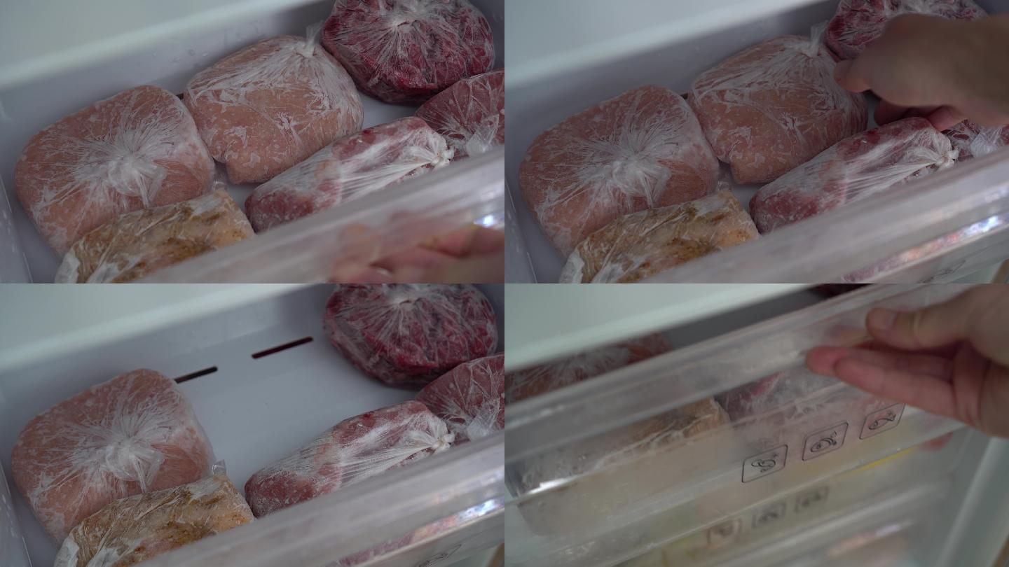 冰箱。储存和冷冻肉类