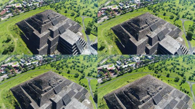 中美洲古老城市特奥提瓦坎金字塔鸟瞰图