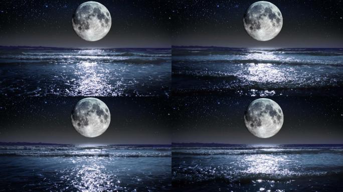 海上的大月亮