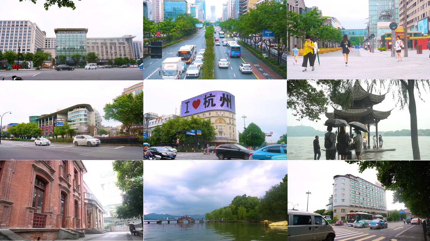 几组杭州城市延时宣传片素材