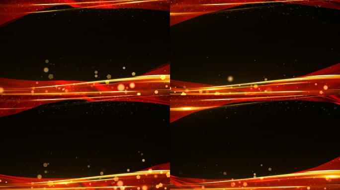 红色绸布粒子边框通道循环视频遮罩