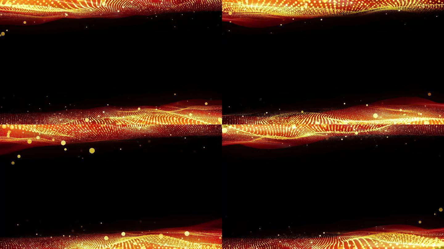 红色绸布粒子边框通道循环视频遮罩PNG