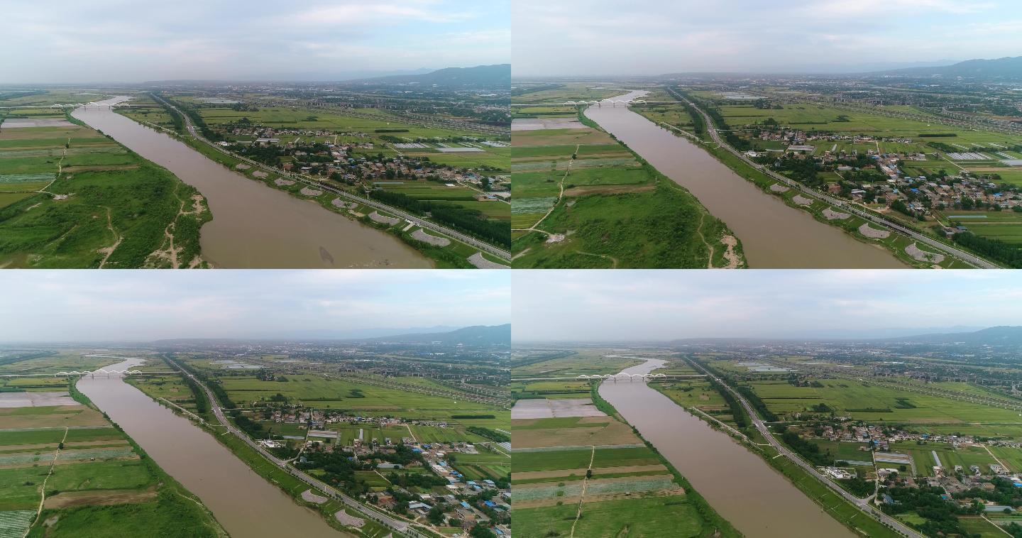陕西渭河航拍