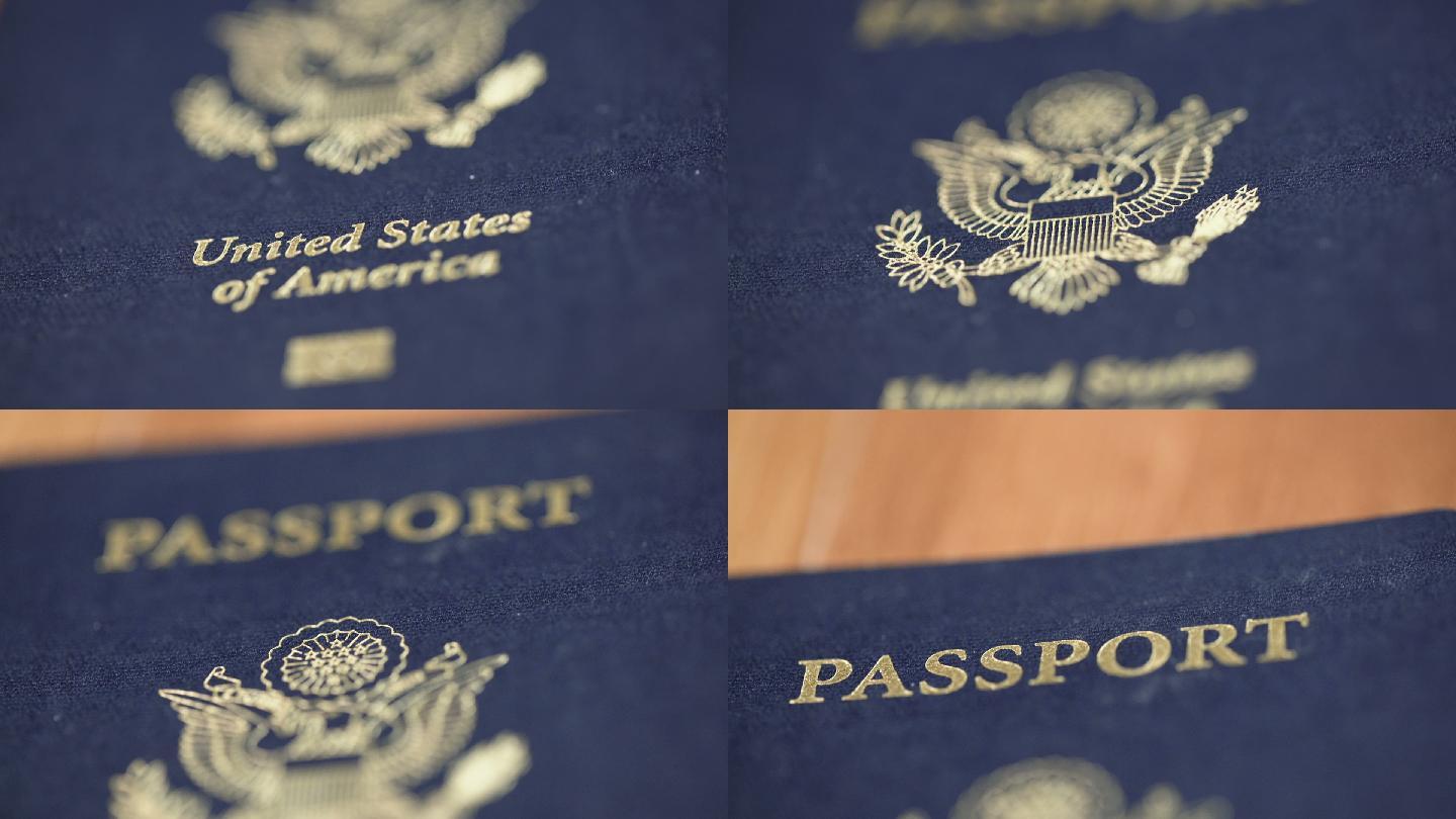 美国护照特写镜头