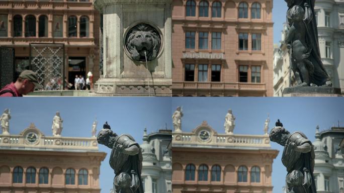 维也纳市中心的喷泉雕像