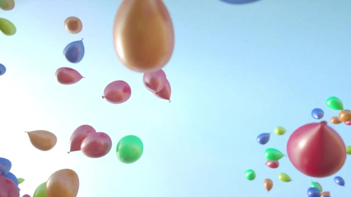 彩色气球满天飞视频素材