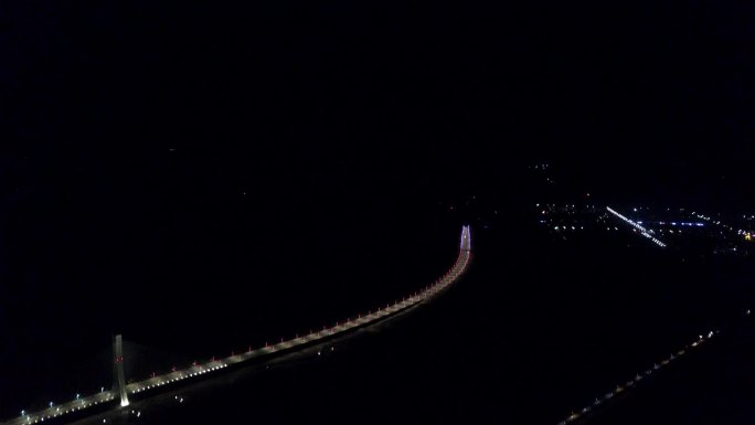 阿拉尔特大桥夜景航拍