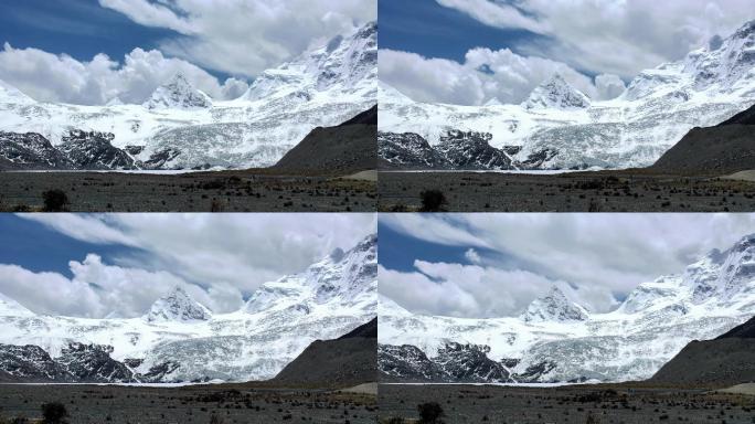 航拍西藏萨普冰川