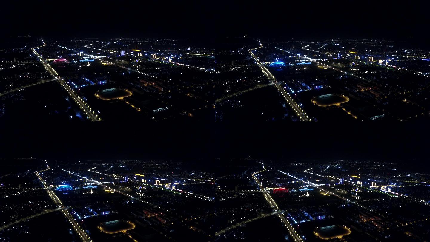 阿拉尔城市夜景航拍