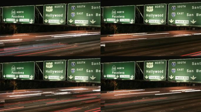 好莱坞高速公路延时摄影