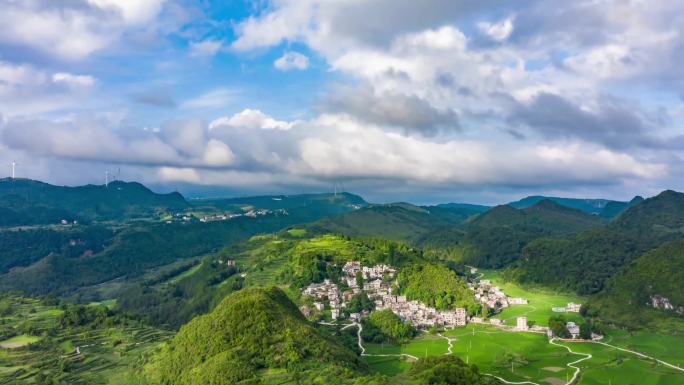 贵州贵阳花溪高坡山村延时摄影