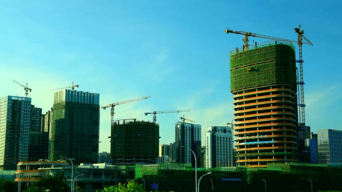 【4K】房地产项目建筑工地塔吊延时摄影