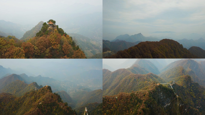 秦岭塔云山秋景航拍