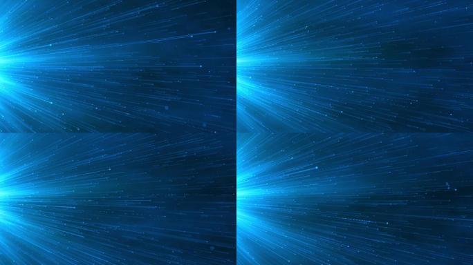 4k粒子射线粒子拖尾蓝色空间背景无缝循环