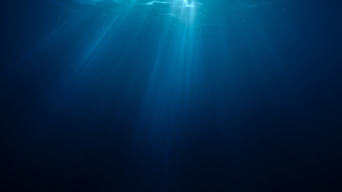 阳光穿过海面海水空镜素材蔚蓝色光线波纹水