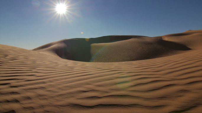 撒哈拉沙漠景观烈日干燥炎热大漠