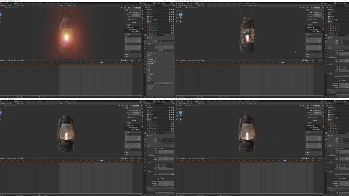 煤油灯_闪烁循环Blender工程