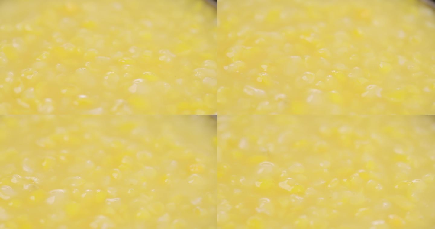 【正版素材】白背景玉米碴粥特写旋转固定