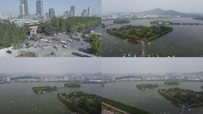南京解放门玄武湖航拍2021.4