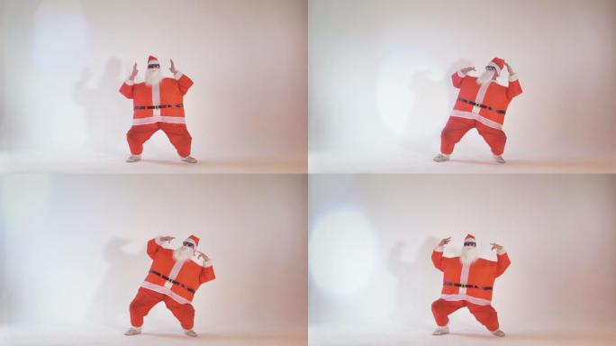 快乐的圣诞老人在十几岁的时候跳舞