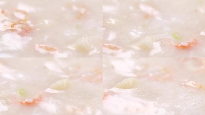 【正版素材】海鲜粥特写横移