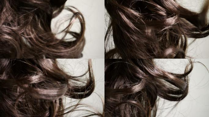 棕色头发慢动作摆动