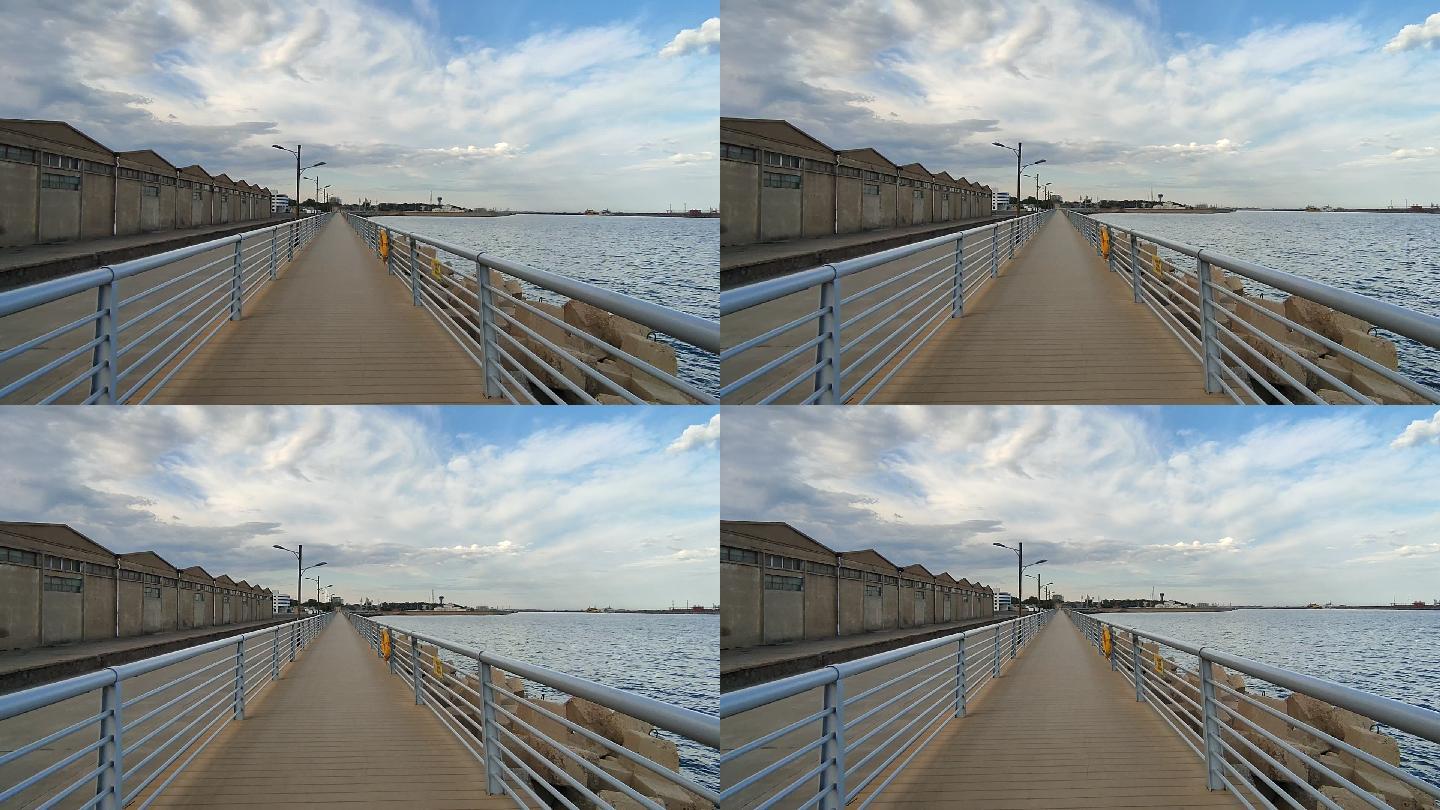 码头港口旅游开发海边观景步道
