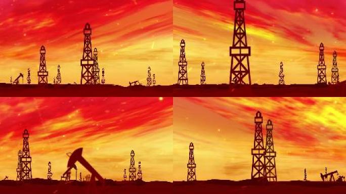 井架石油红日视频背景力量