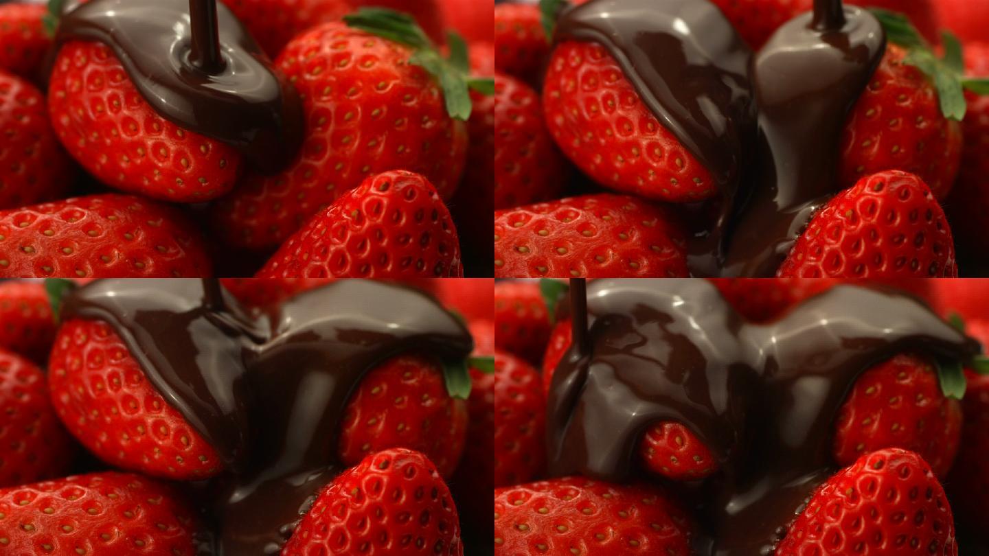 草莓巧克力美食甜品巧克力酱
