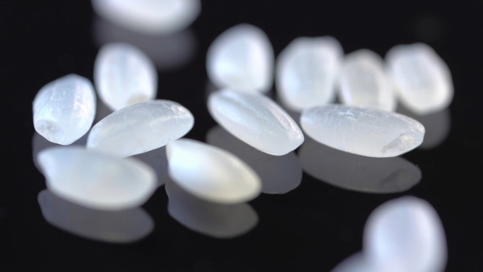 大米超特写洗米热熟米饭4k