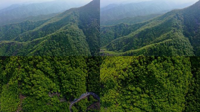 航拍绿山山川