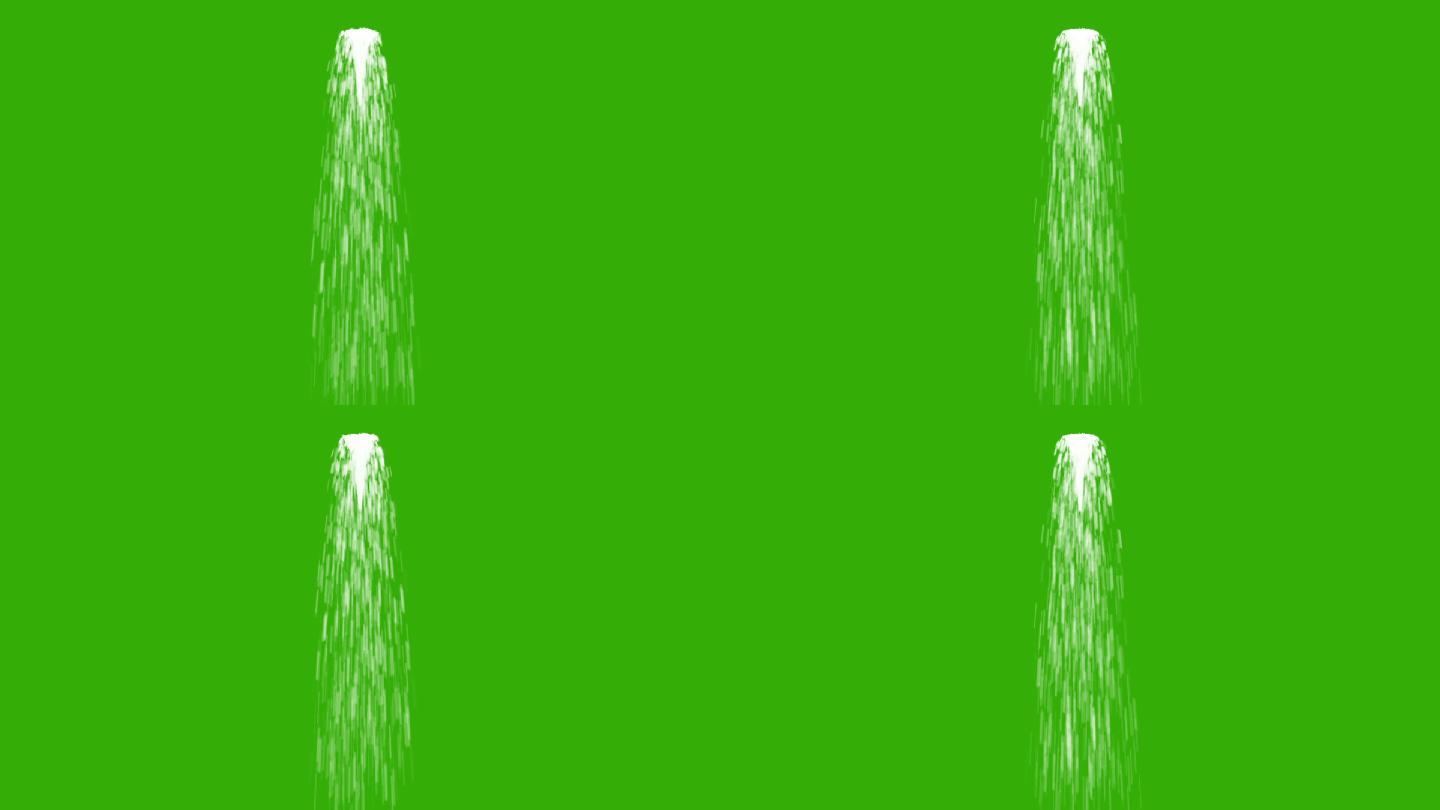 在绿色的屏幕背景上循环水流