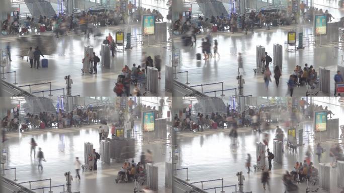 机场等候厅出行登机牌旅客
