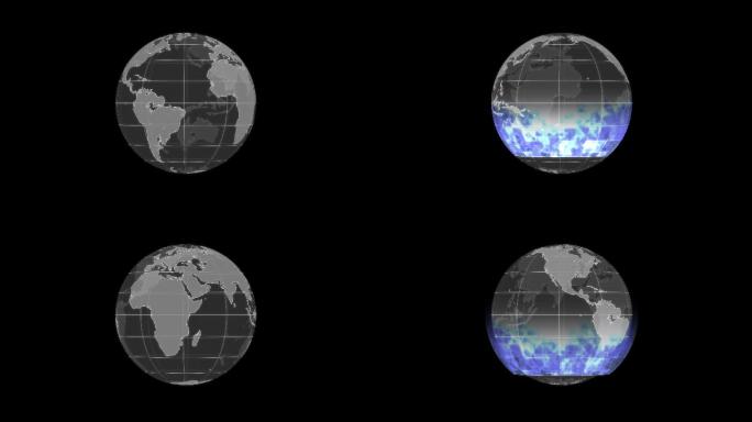 【4k无缝循环带透明通道】旋转地球仪