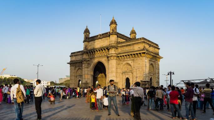 印度之门印度孟买时间流逝